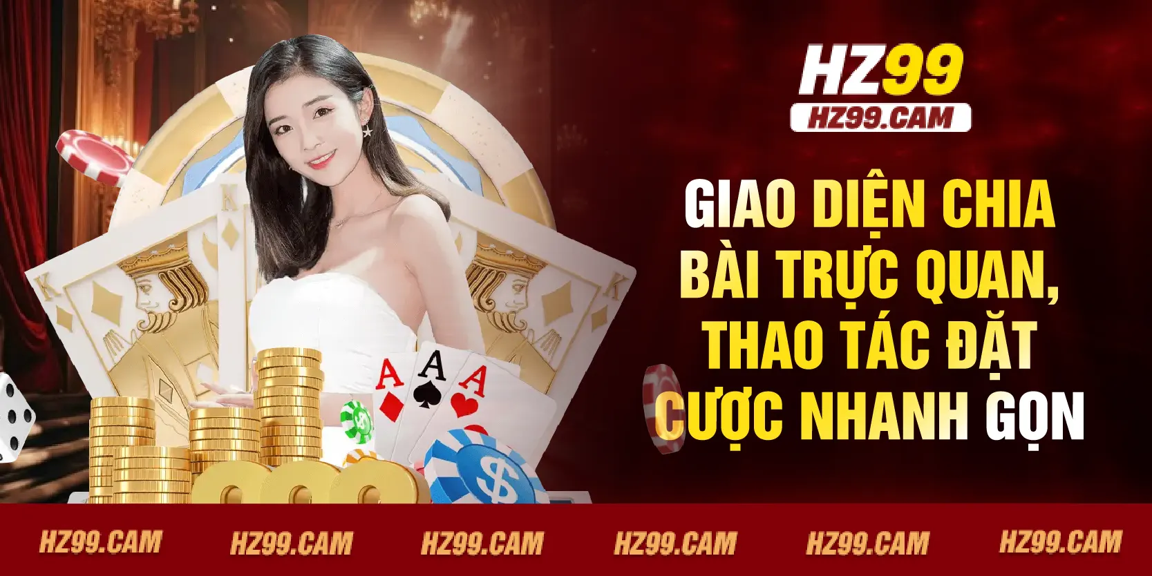 Giao diện chia bài trực quan, thao tác đặt cược nhanh gọn