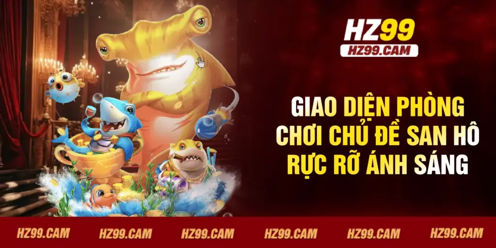 Giao diện phòng chơi chủ đề san hô rực rỡ ánh sáng