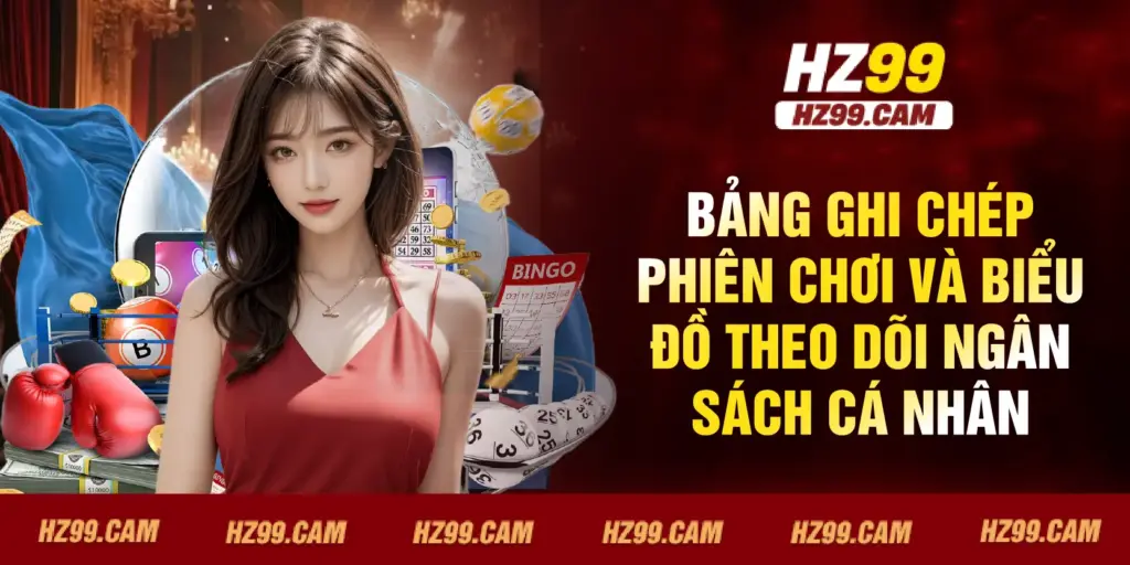 Bảng ghi chép phiên chơi và biểu đồ theo dõi ngân sách cá nhân