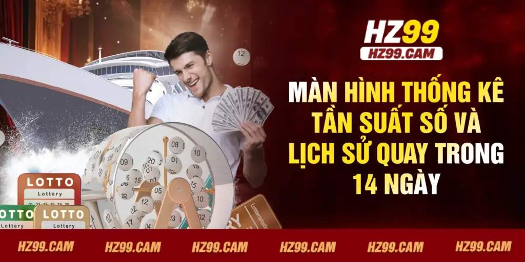 Màn hình thống kê tần suất số và lịch sử quay trong 14 ngày